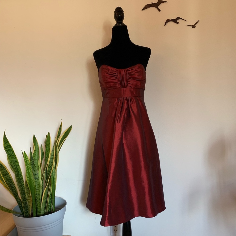 Badgley Mischka Strapless Bridesmaid Dress